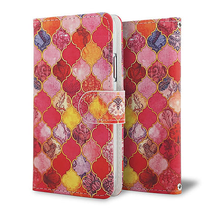 BASIO active SHG09 au スマホケース 手帳型 モロッカンタイル風 耐衝撃