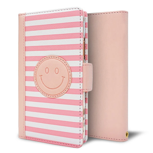 iPhone Air スマホケース 手帳型 ボーダー ニコちゃん スタンド付き