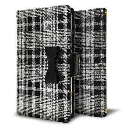 AQUOS sense10 SHG15 au スマホケース 手帳型 リボン キラキラ チェック 耐衝撃