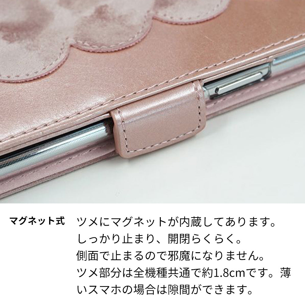 BASIO active SHG09 au スマホケース 手帳型 スエード風 ウェーブ ミラー付 スタンド付