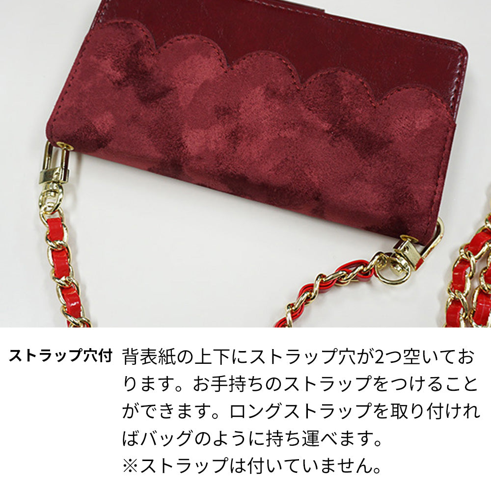 BASIO active3 KYG04 au スマホケース 手帳型 スエード風 ウェーブ ミラー付 スタンド付