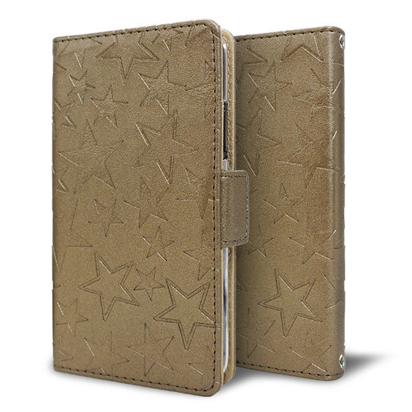 AQUOS sense10 A505SH SoftBank スマホケース 手帳型 星型 エンボス ミラー スタンド機能付 耐衝撃