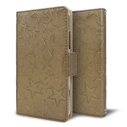 AQUOS wish5 SH-52F docomo スマホケース 手帳型 星型 エンボス ミラー スタンド機能付 耐衝撃