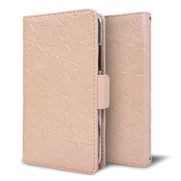 AQUOS wish5 A502SH Y!mobile スマホケース 手帳型 星型 エンボス ミラー スタンド機能付 耐衝撃