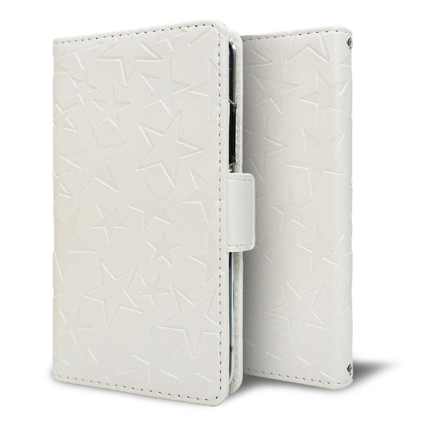 AQUOS sense10 SH-53F docomo スマホケース 手帳型 星型 エンボス ミラー スタンド機能付 耐衝撃