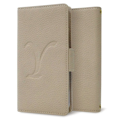 BASIO active SHG09 au スマホケース 手帳型 くすみイニシャル Simple グレイス