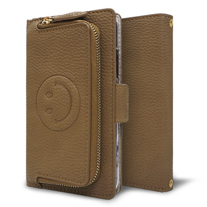 BASIO active SHG09 au 財布付きスマホケース 手帳型 コインケース付き ニコちゃん 耐衝撃