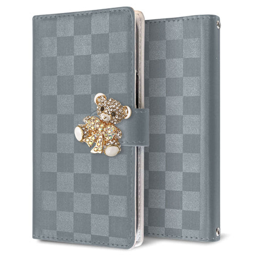 Xperia Ace III SOG08 au かくれ市松模様 手帳型ケース 耐衝撃