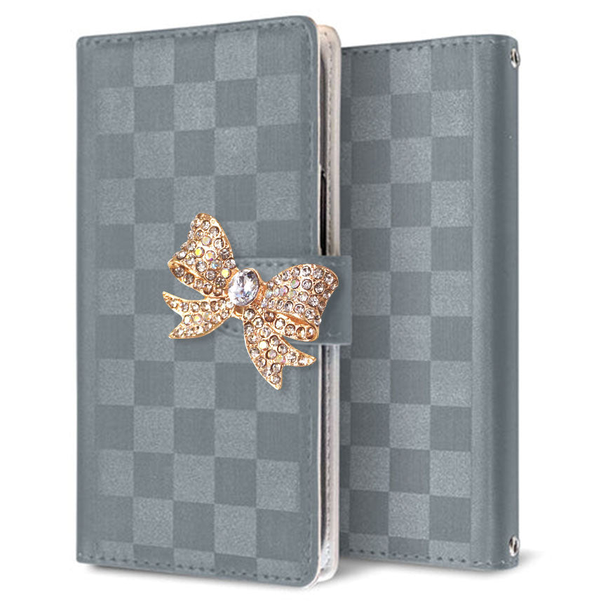 HUAWEI P30 lite Premium HWV33 au かくれ市松模様 手帳型ケース 耐衝撃