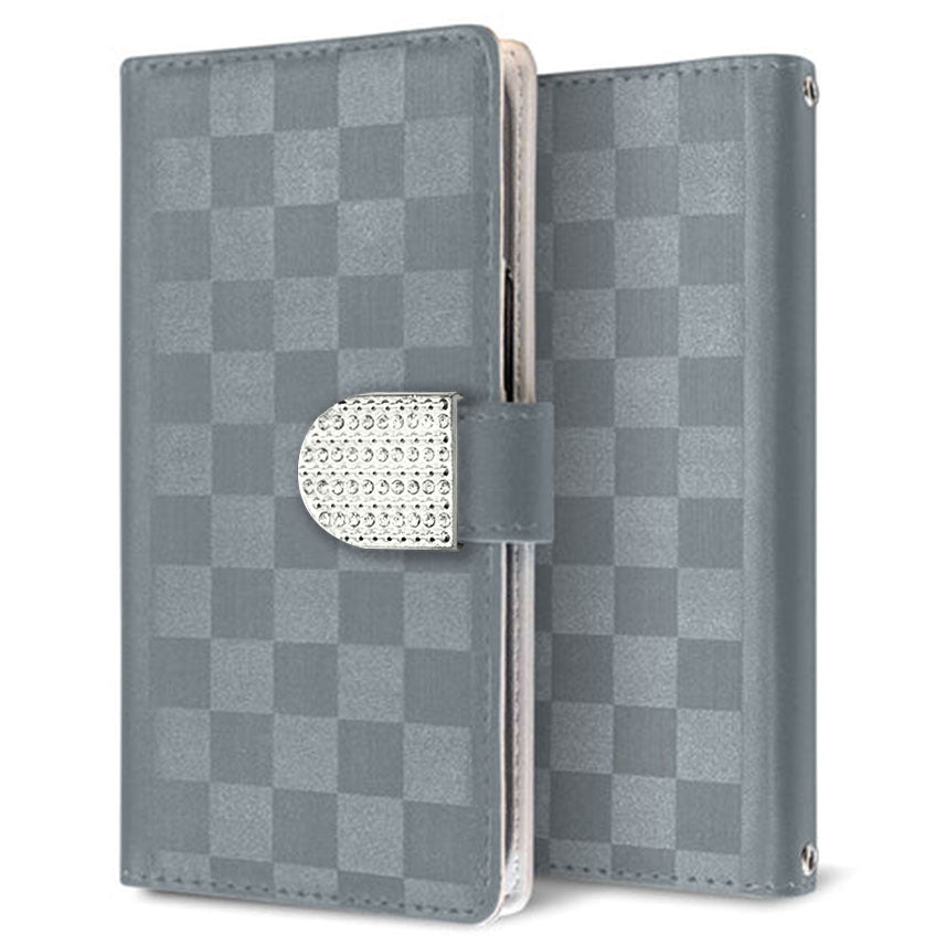 Xperia 10 III SOG04 au かくれ市松模様 手帳型ケース 耐衝撃