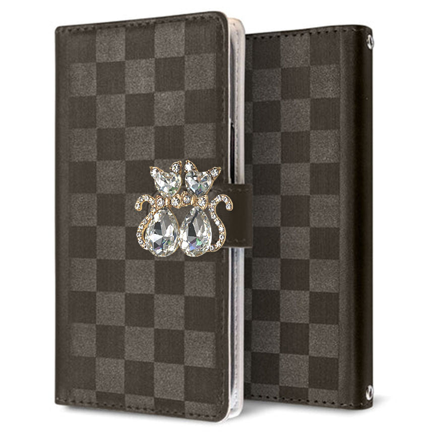 Xperia 5 III SO-53B docomo かくれ市松模様 手帳型ケース 耐衝撃