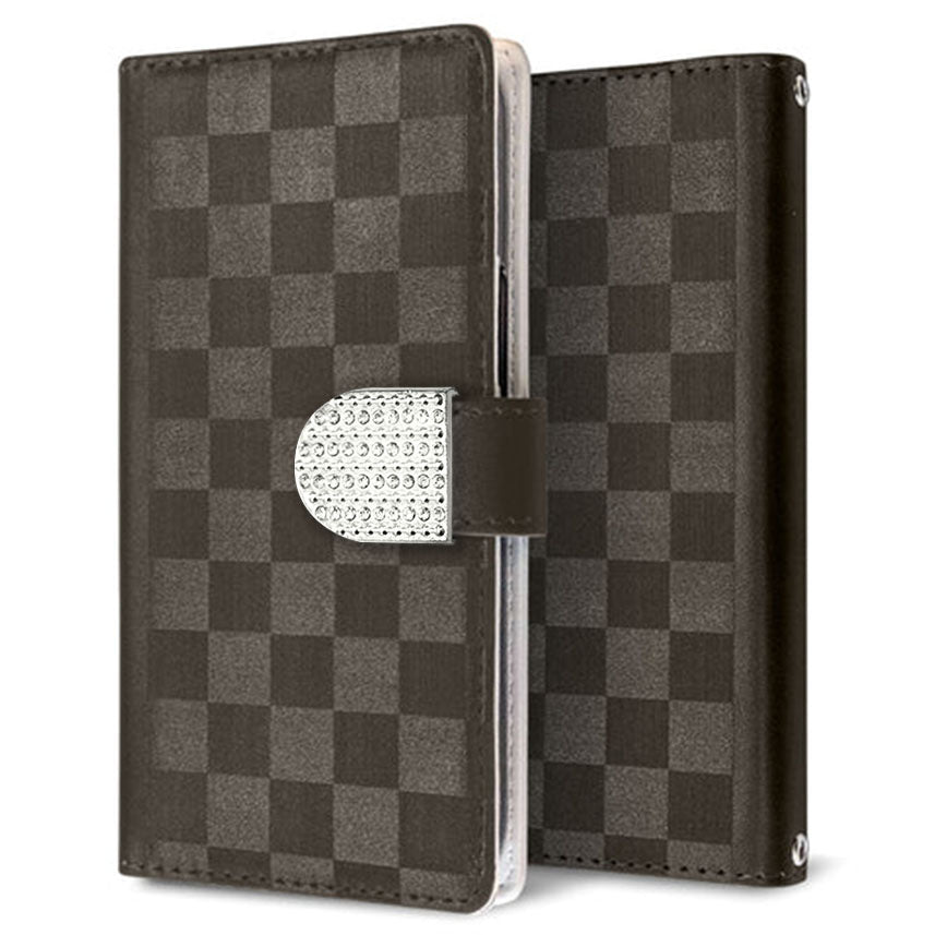 Xperia Ace III SOG08 au かくれ市松模様 手帳型ケース 耐衝撃