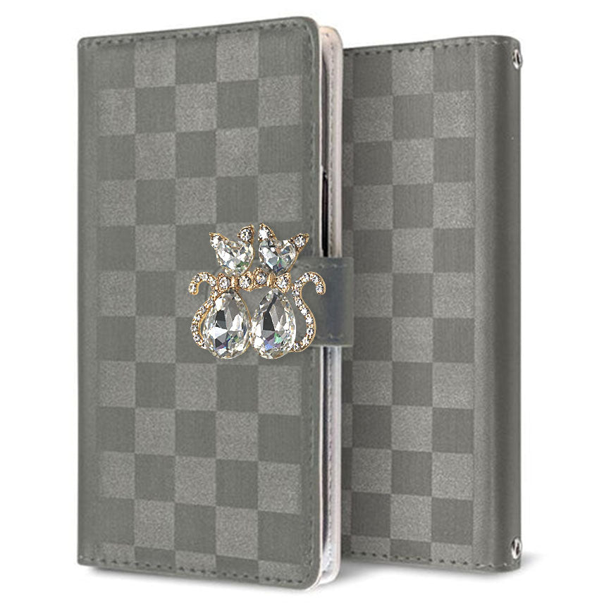 nubia S2R Z6305R 楽天モバイル かくれ市松模様 手帳型ケース 耐衝撃