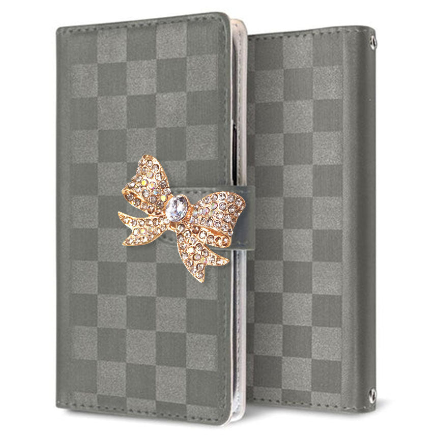 Xperia 1 III SOG03 au かくれ市松模様 手帳型ケース 耐衝撃