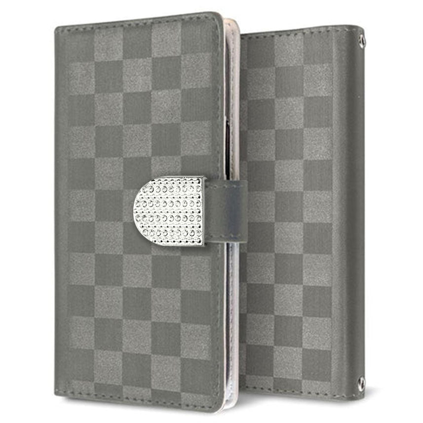 Galaxy Note9 SCV40 au かくれ市松模様 手帳型ケース 耐衝撃