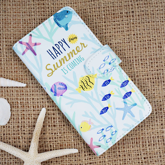 OPPO Reno13 A A501OP Y!mobile ハッピーサマー プリント手帳型ケース 耐衝撃