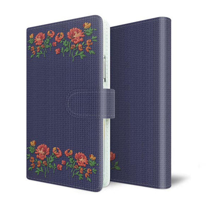 Xperia 5 V XQ-DE44 スマホケース 手帳型 全機種対応 花刺繍風 UV印刷 耐衝撃