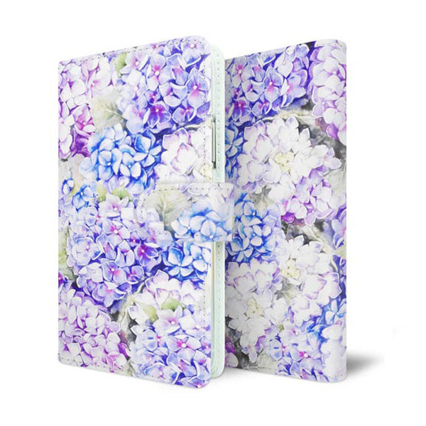 AQUOS sense9 SHG14 au スマホケース 手帳型 水彩風 花 UV印刷 耐衝撃