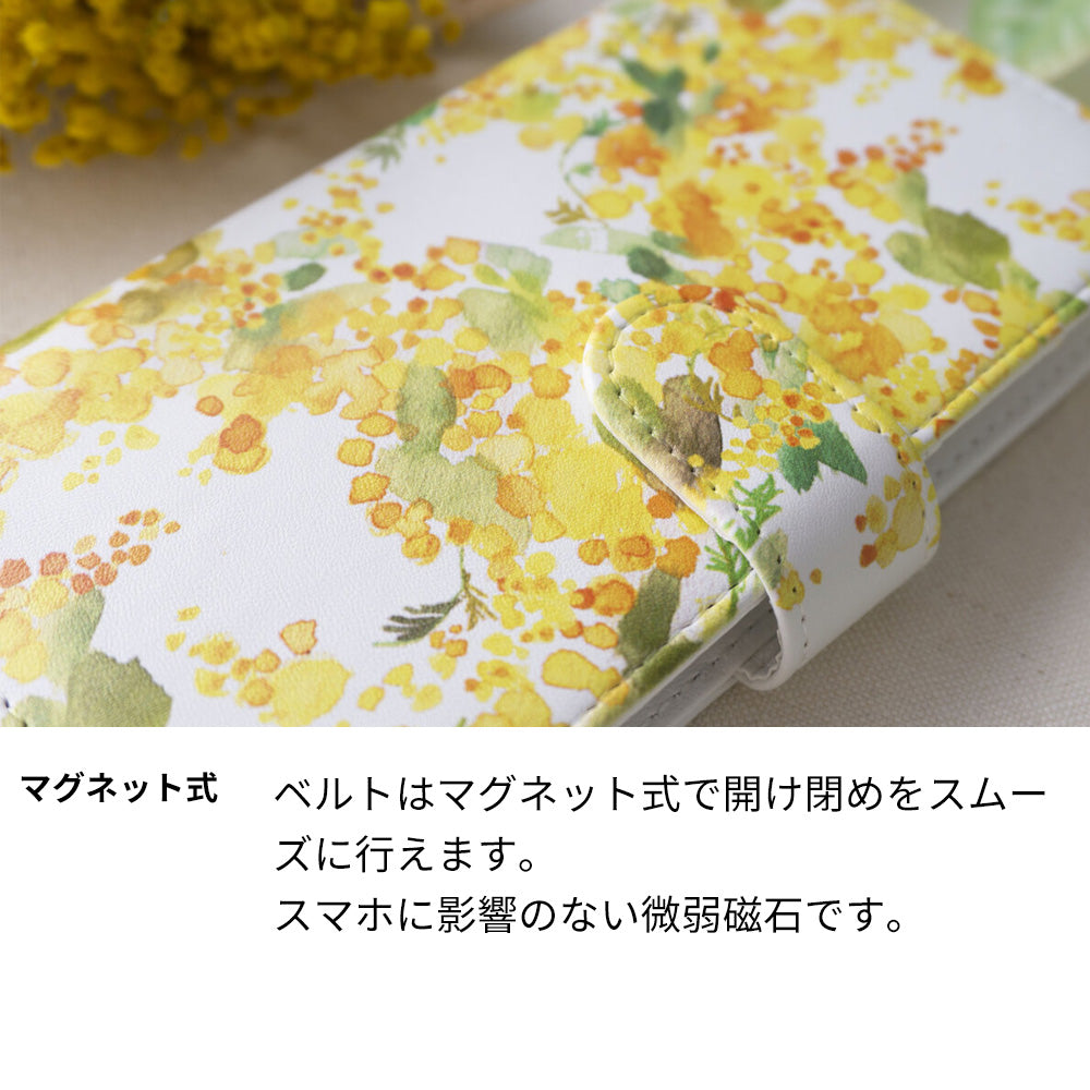 iPhone13 スマホケース 手帳型 水彩風 花 UV印刷