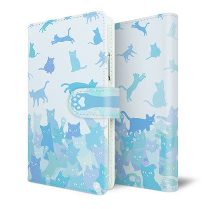 BASIO active SHG09 au スマホケース 手帳型 ネコ積もり UV印刷 耐衝撃