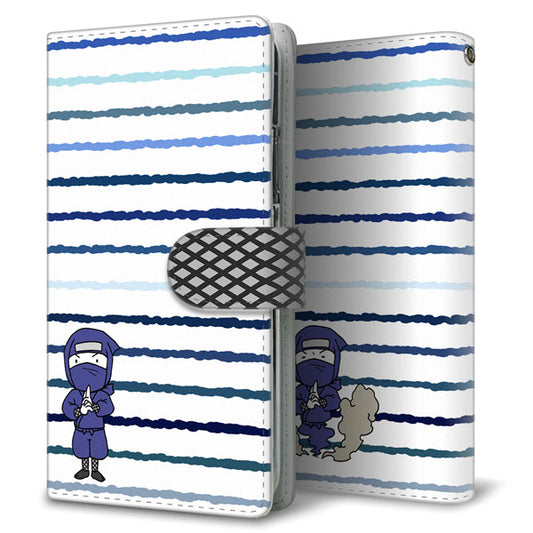 AQUOS wish5 SH-M32 スマホケース 手帳型 ニンジャ 印刷 忍者 ベルト