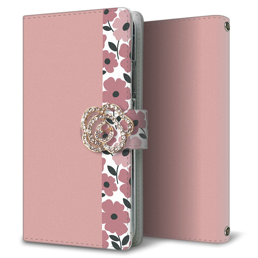 Xperia XZs SOV35 au くすみガーデン 大人かわいい プリント手帳型ケース 耐衝撃