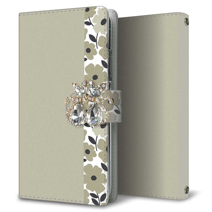 Xperia 5 III SOG05 au くすみガーデン 大人かわいい プリント手帳型ケース 耐衝撃