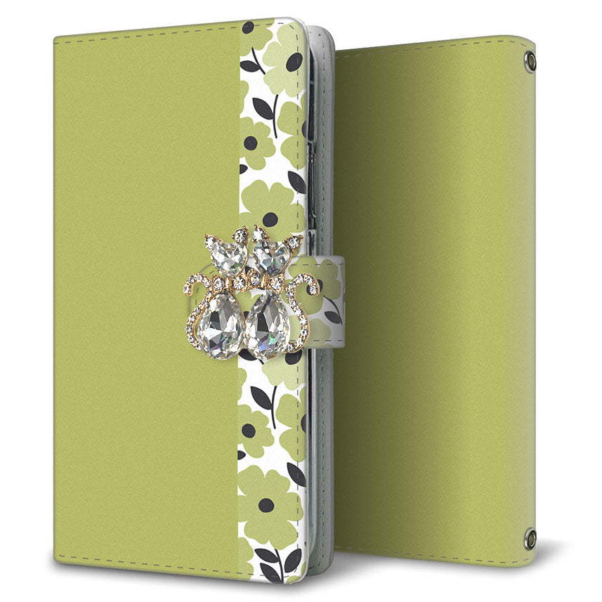 Xperia Ace III SOG08 au くすみガーデン 大人かわいい プリント手帳型ケース 耐衝撃