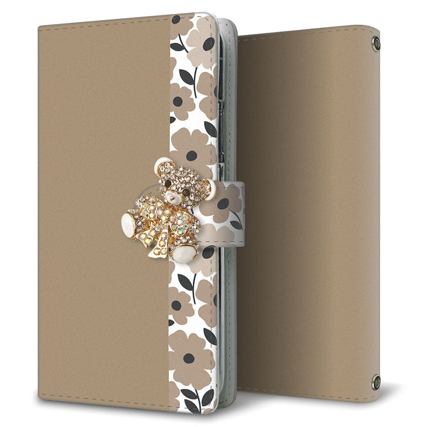 Xperia Ace III SOG08 au くすみガーデン 大人かわいい プリント手帳型ケース 耐衝撃