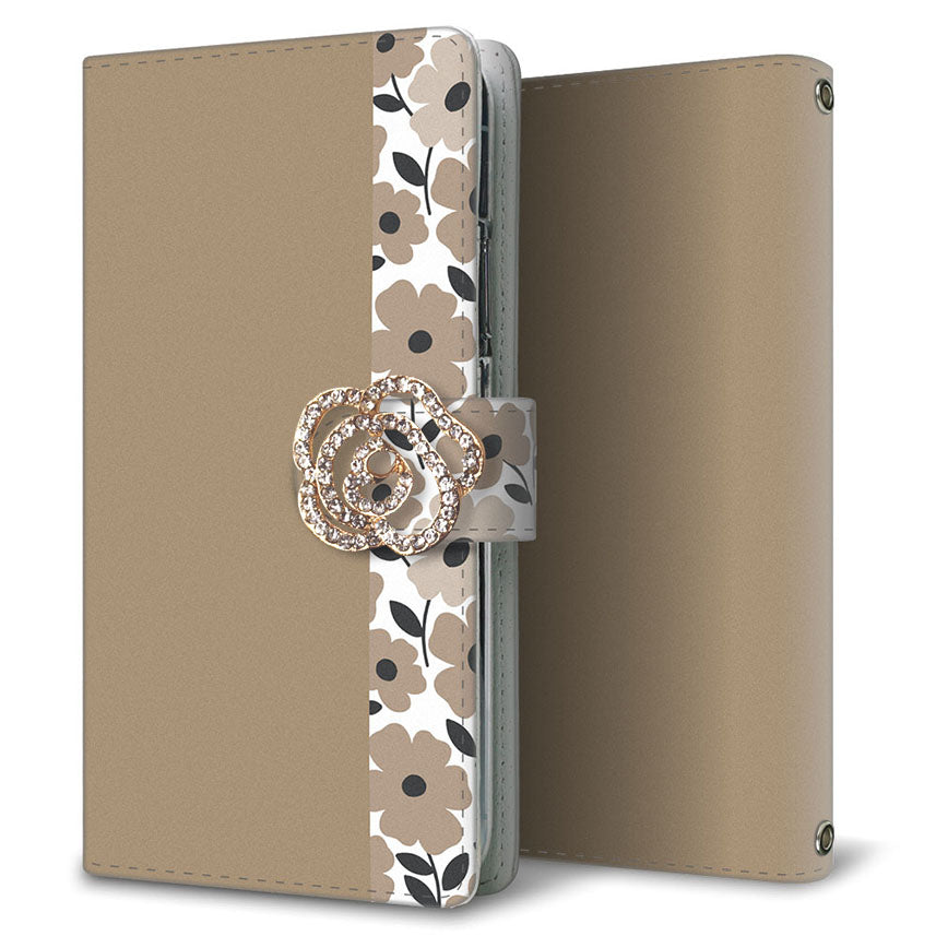 Xperia Ace III SOG08 au くすみガーデン 大人かわいい プリント手帳型ケース 耐衝撃