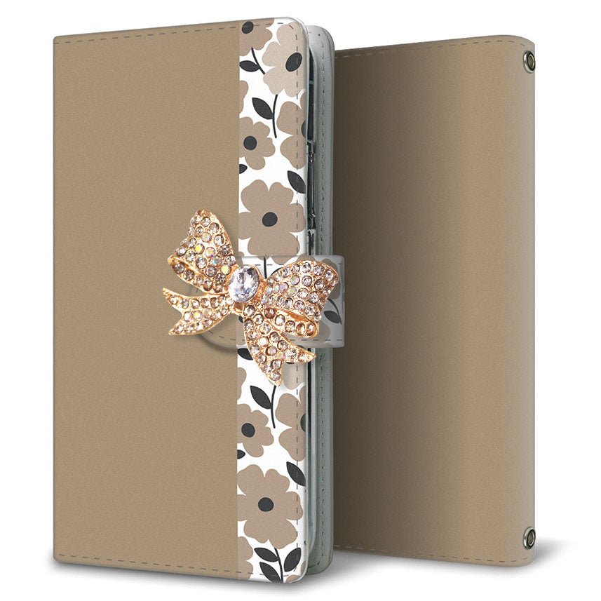 iPhone6 PLUS くすみガーデン 大人かわいい プリント手帳型ケース 耐衝撃