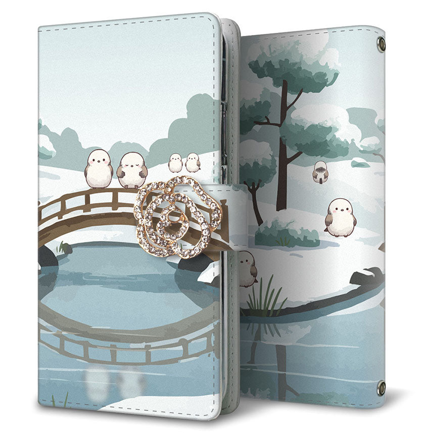 iPhone12 Pro Max シマエナガとかわいい時間 プリント手帳型ケース 耐衝撃