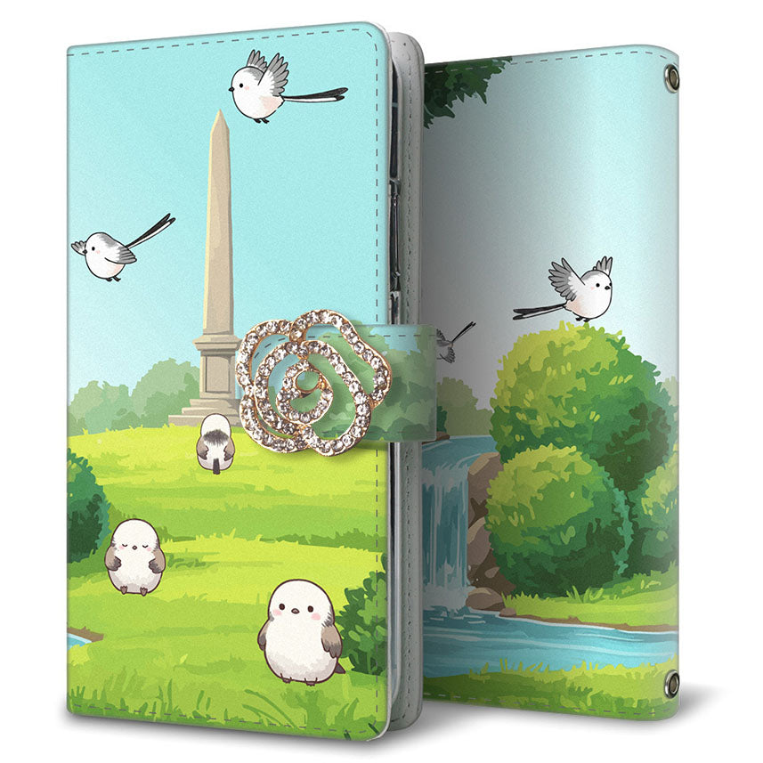 AQUOS sense4 lite SH-RM15 シマエナガとかわいい時間 プリント手帳型ケース 耐衝撃