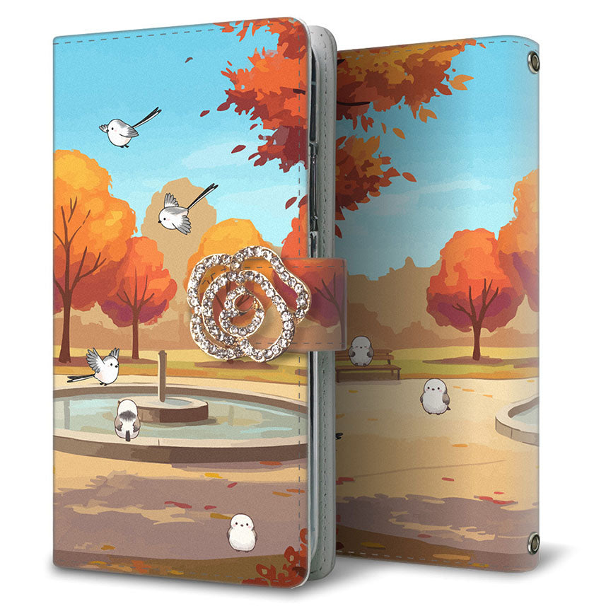 Galaxy S22 Ultra SCG14 au シマエナガとかわいい時間 プリント手帳型ケース 耐衝撃