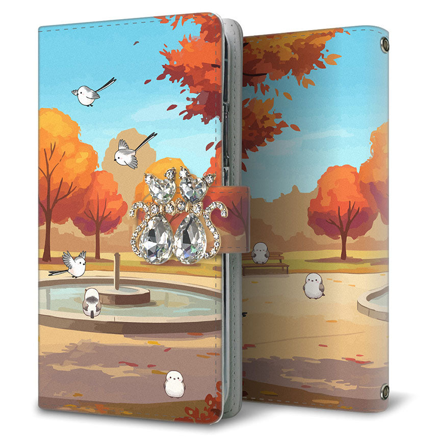 AQUOS wish3 SH-53D docomo シマエナガとかわいい時間 プリント手帳型ケース 耐衝撃