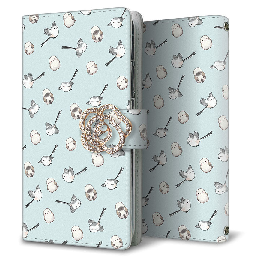 Xperia 8 902SO SoftBank シマエナガとかわいい時間 プリント手帳型ケース 耐衝撃