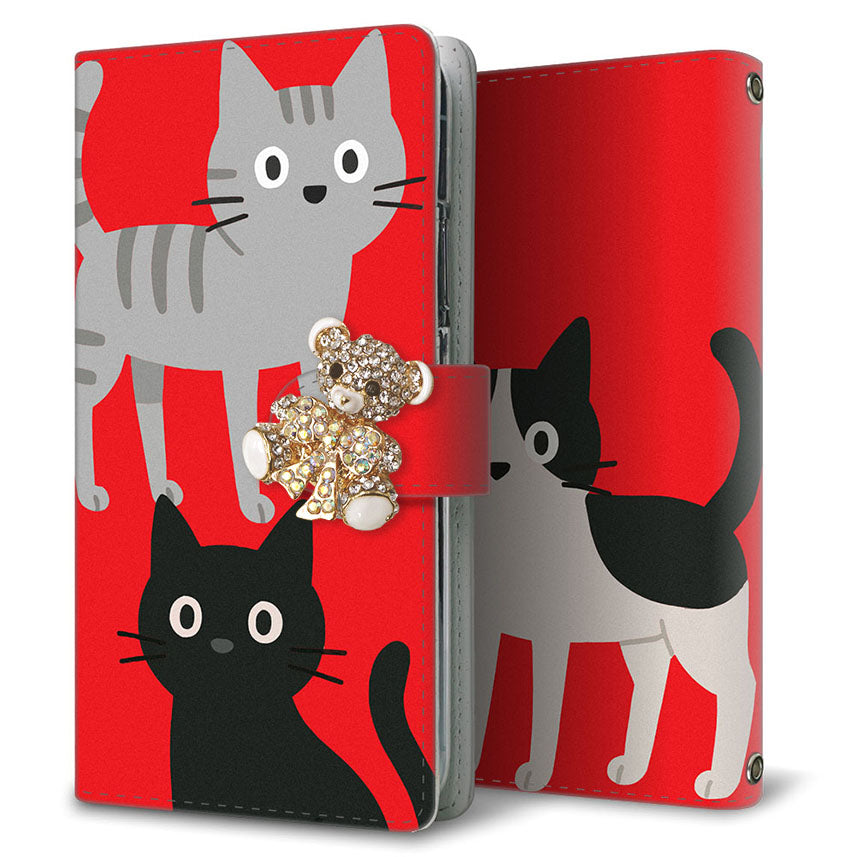 Galaxy S10 SCV41 au サイレントキャット プリント手帳型ケース 耐衝撃