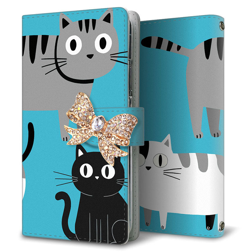 AQUOS wish4 A402SH Y!mobile サイレントキャット プリント手帳型ケース 耐衝撃