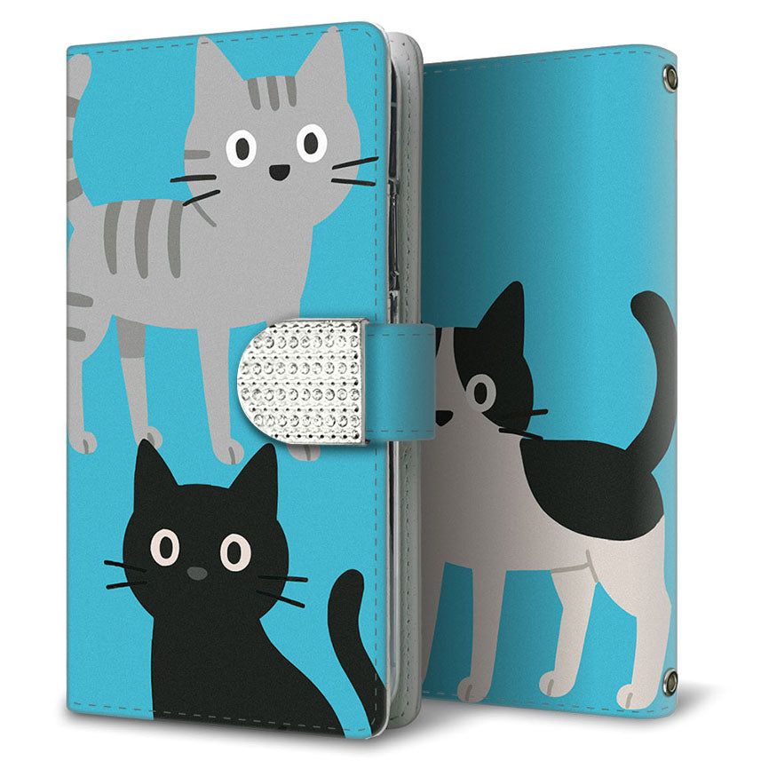 Xperia 10 III A102SO Y!mobile サイレントキャット プリント手帳型ケース 耐衝撃