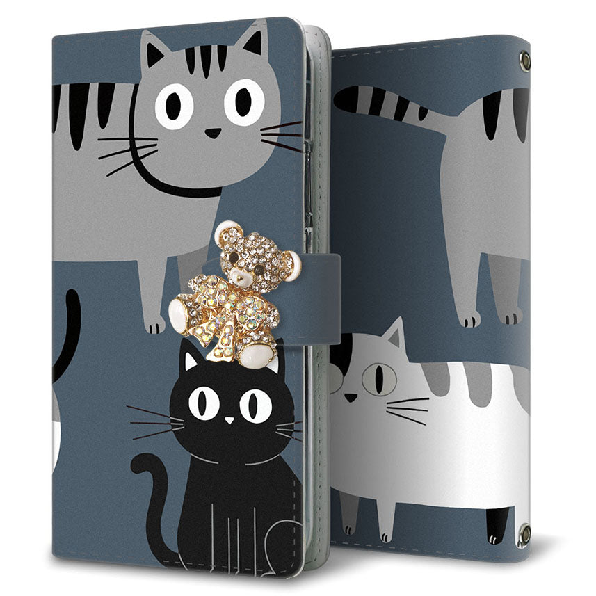 AQUOS wish A104SH Y!mobile サイレントキャット プリント手帳型ケース 耐衝撃