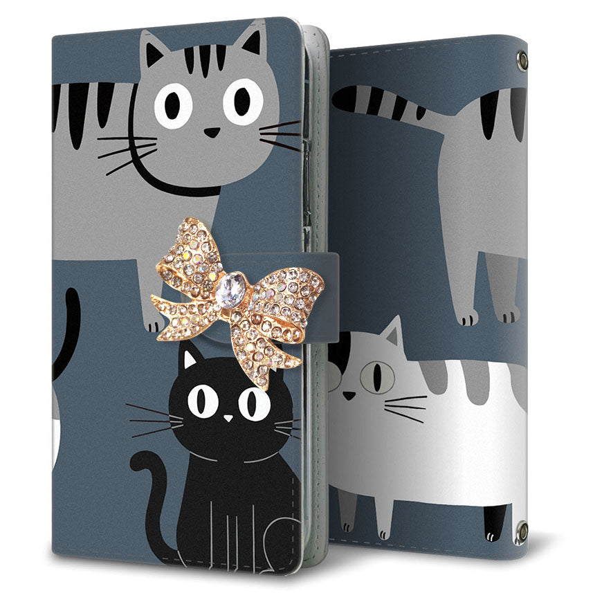 AQUOS wish SHG06 au サイレントキャット プリント手帳型ケース 耐衝撃