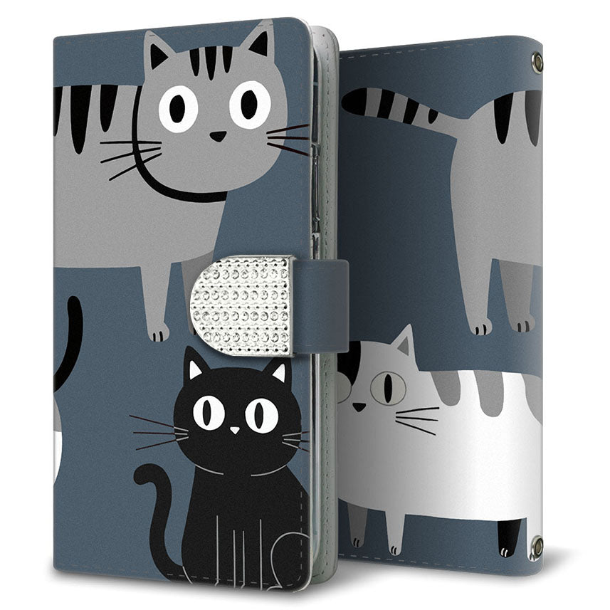 AQUOS wish SHG06 au サイレントキャット プリント手帳型ケース 耐衝撃