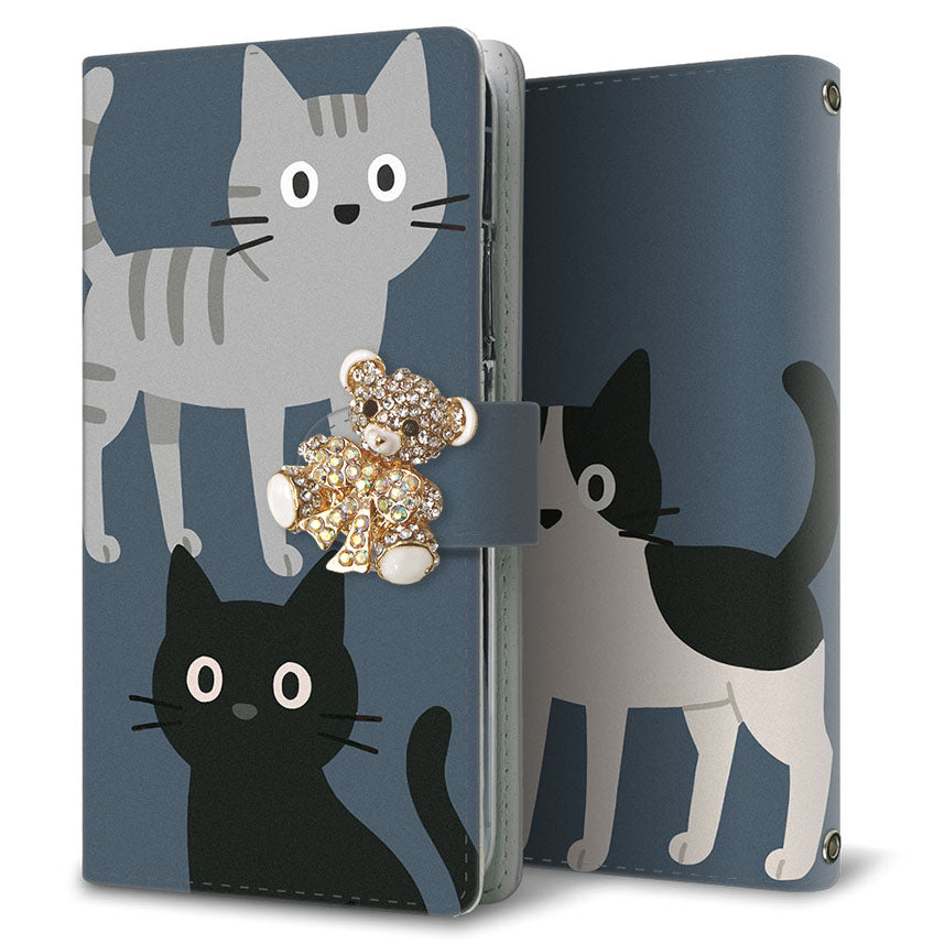 OPPO Reno3 5G SoftBank サイレントキャット プリント手帳型ケース 耐衝撃