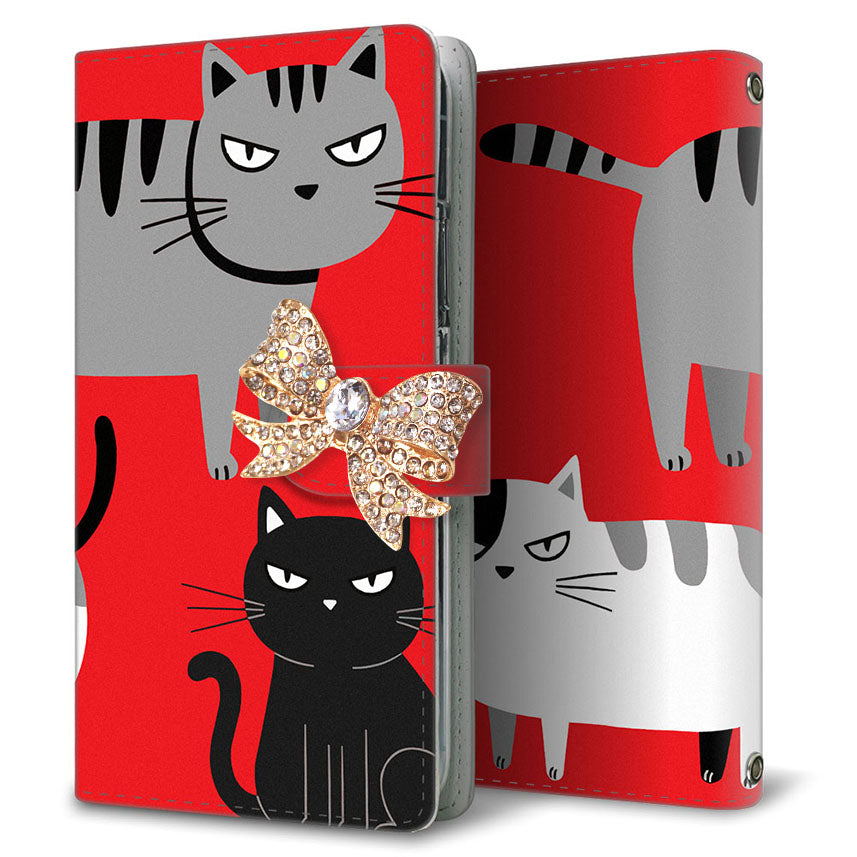 AQUOS sense8 SH-54D docomo サイレントキャット プリント手帳型ケース 耐衝撃