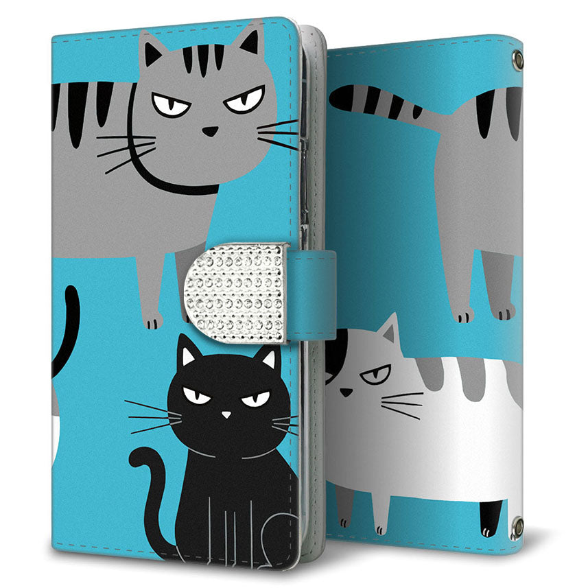 AQUOS R 605SH SoftBank サイレントキャット プリント手帳型ケース 耐衝撃