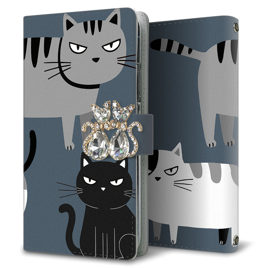 OPPO reno9 A A301OP Y!mobile サイレントキャット プリント手帳型ケース 耐衝撃