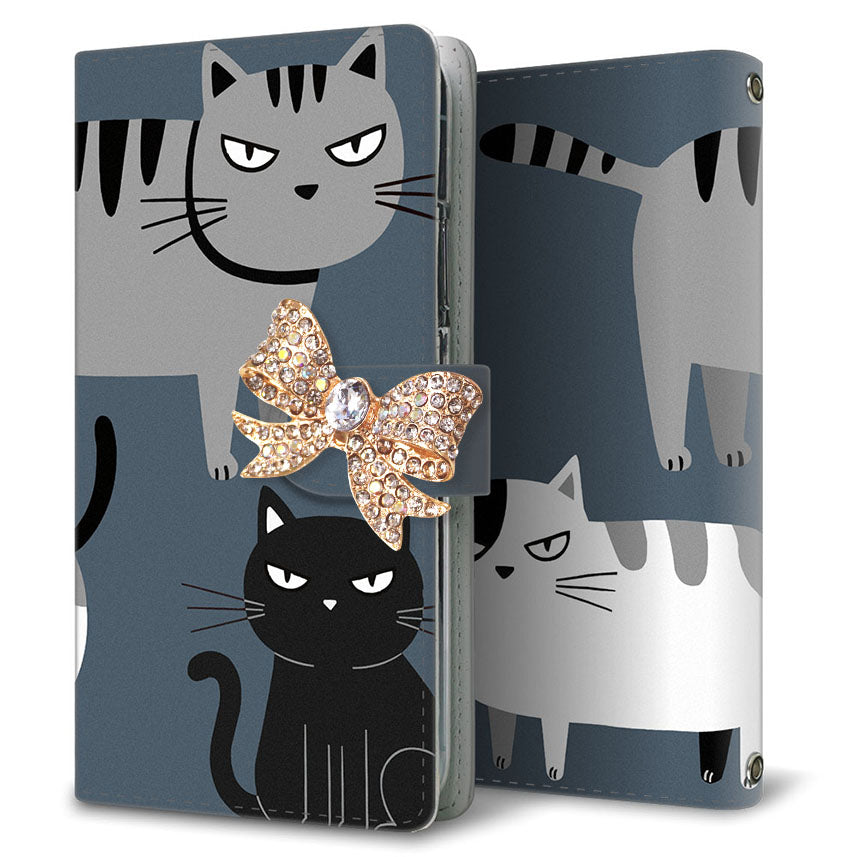 AQUOS wish3 A302SH Y!mobile サイレントキャット プリント手帳型ケース 耐衝撃