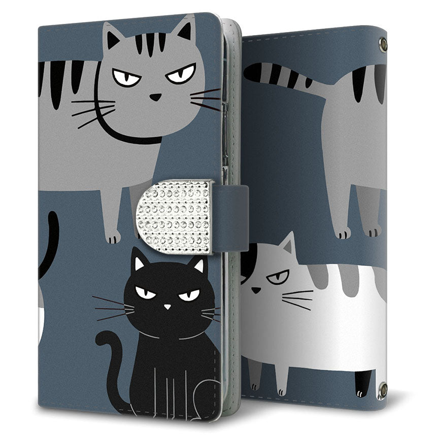 AQUOS wish A104SH Y!mobile サイレントキャット プリント手帳型ケース 耐衝撃