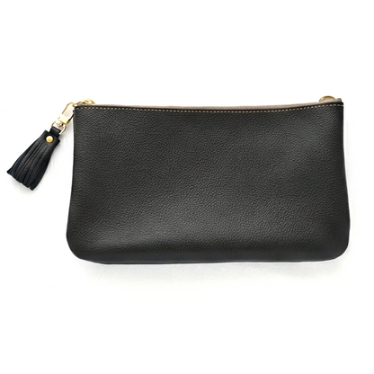 姫路レザー シュリンクレザー 横型ファスナーポシェット