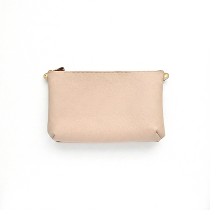 姫路レザー シュリンクレザー 横型マチありファスナーポシェット